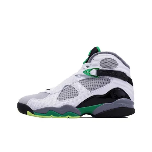 Air Jordan 8 Vintage Basketball Shoes Men High-Top White/Green/Black