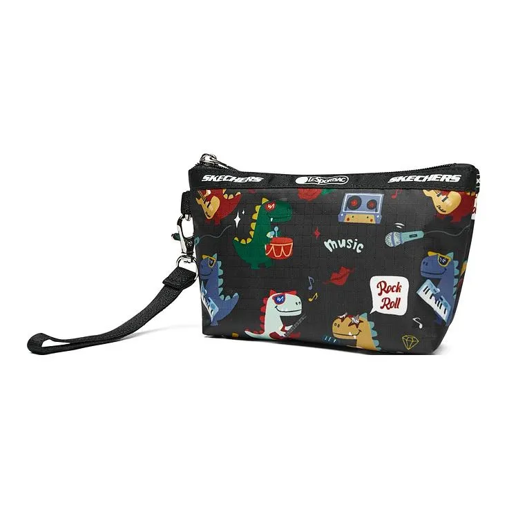 Skechers LeSportsac Collaboration Fabric Coin Purse, Clutch Regular Women's T340 Dinosaur Band-1