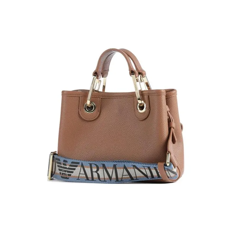 EMPORIO ARMANI MyEA Series Polyurethane Shoulder Bag Crossbody Bag Handbag Women's Brown-2