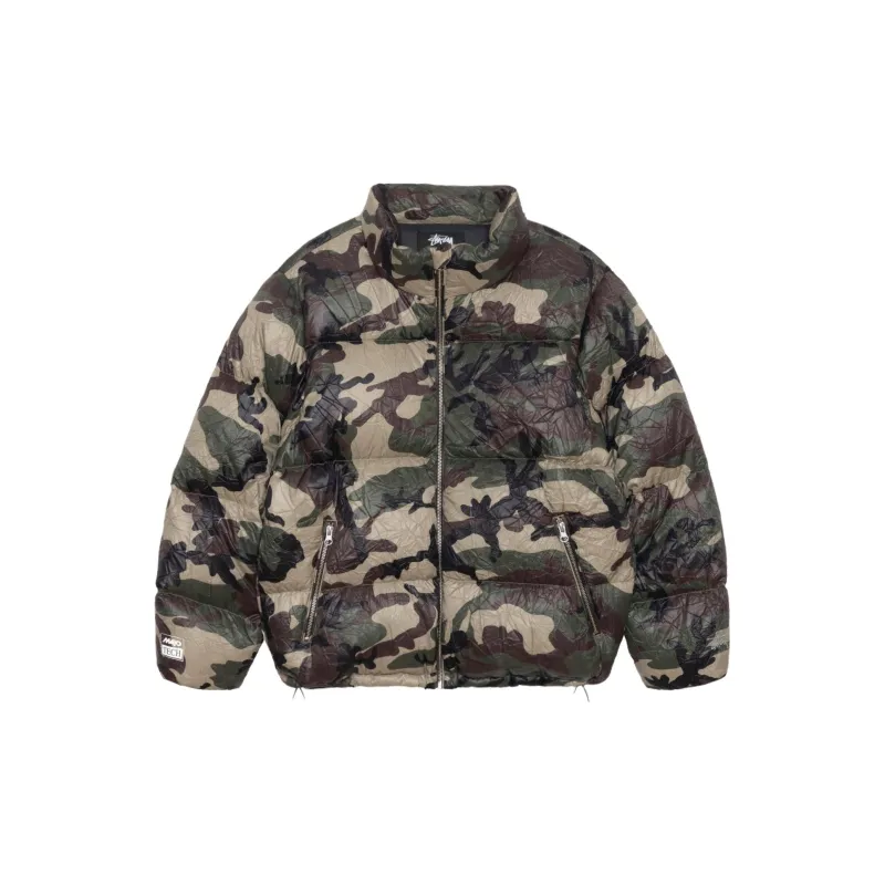 Stussy Wrinkled Nylon Down Puffer Jacket - POIZON