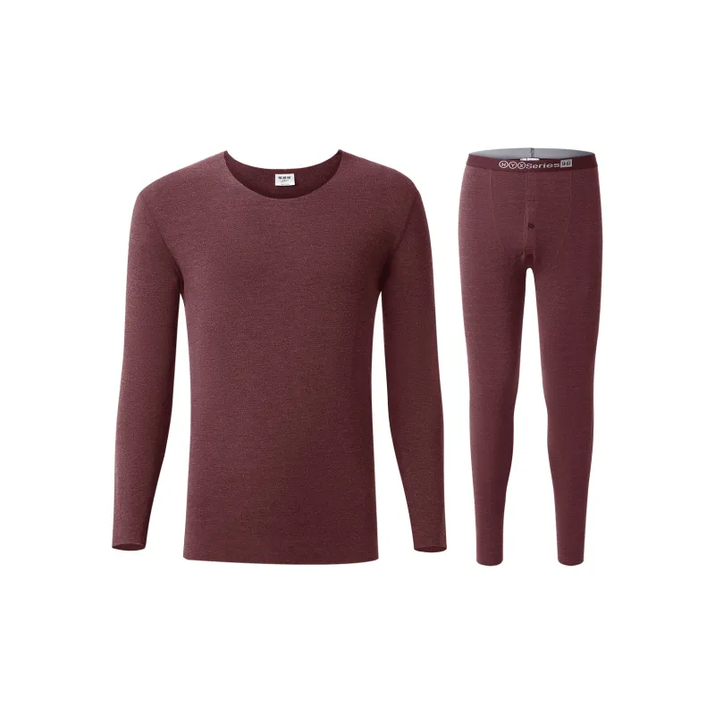 H YXIANG Thermal Set Men's Brick Red-2