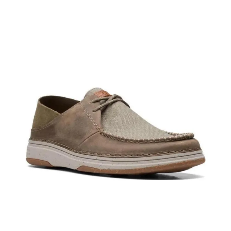 Clarks Casual Leather Shoes Men's Olive Green-1