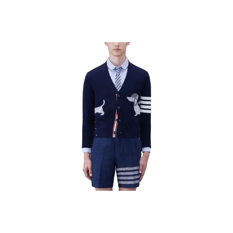 THOM BROWNE Hector 4 Bar Stripe Cardigan-1