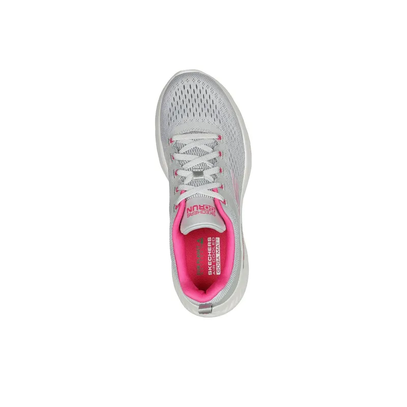 Skechers Go Run Lite Anti Slip Wear Resistant Low Top Running Shoes Women's Gray Pink-3