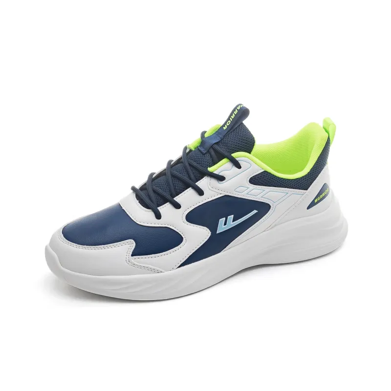 Warrior Cushioned Anti Slip And Wear Resistant Lightweight Low Top Running Shoes Men's Dark Blue Beige-1