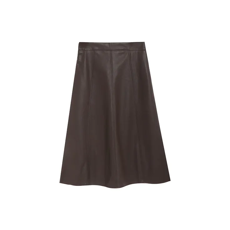 HAPG Leather Long Skirts Women's-4