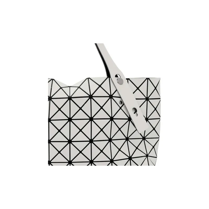 ISSEY MIYAKE Prism Artificial Leather Tote Bag, Shopping Bag, Handbag Unisex Light Gray-2