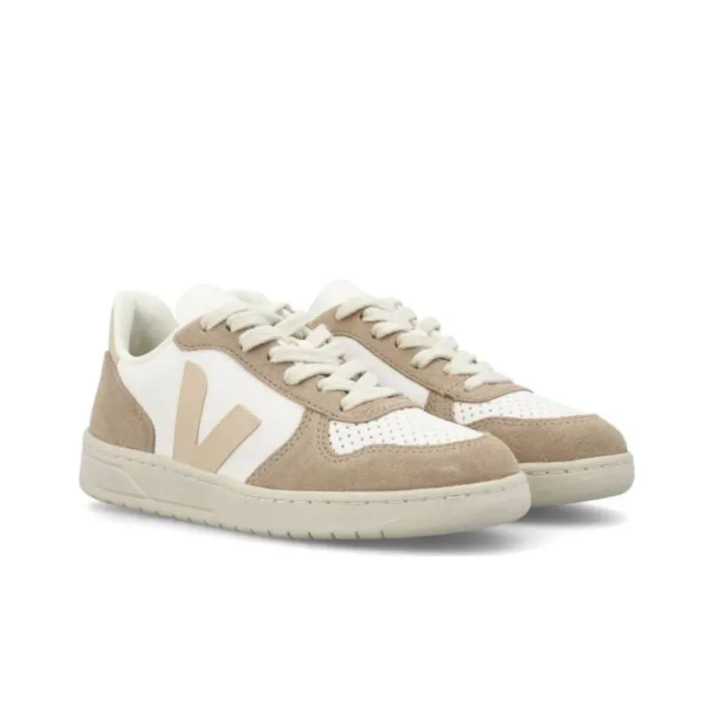 VEJA V 10 Chromefree Leather White Sable Sahara-2