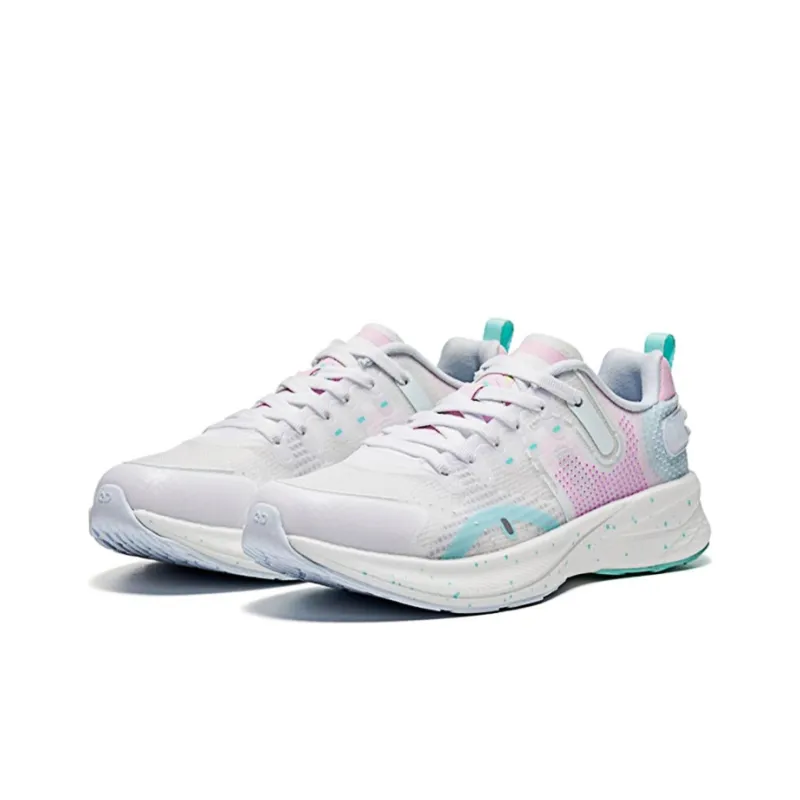 QIAODAN Shadow S Type Anti Slip Wear Resistant Low Top Running Shoes Women's White Pink Blue-2