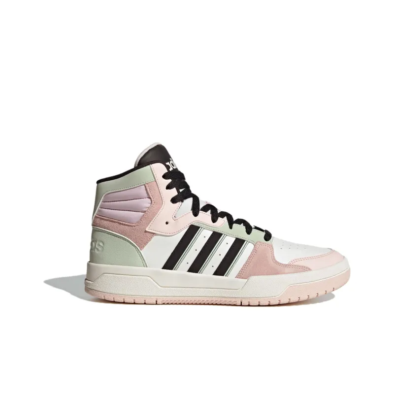 Adidas Neo Entrap Mid Cushioning Wear Resistant Mid Top Skateboard Shoes Unisex Pink-1