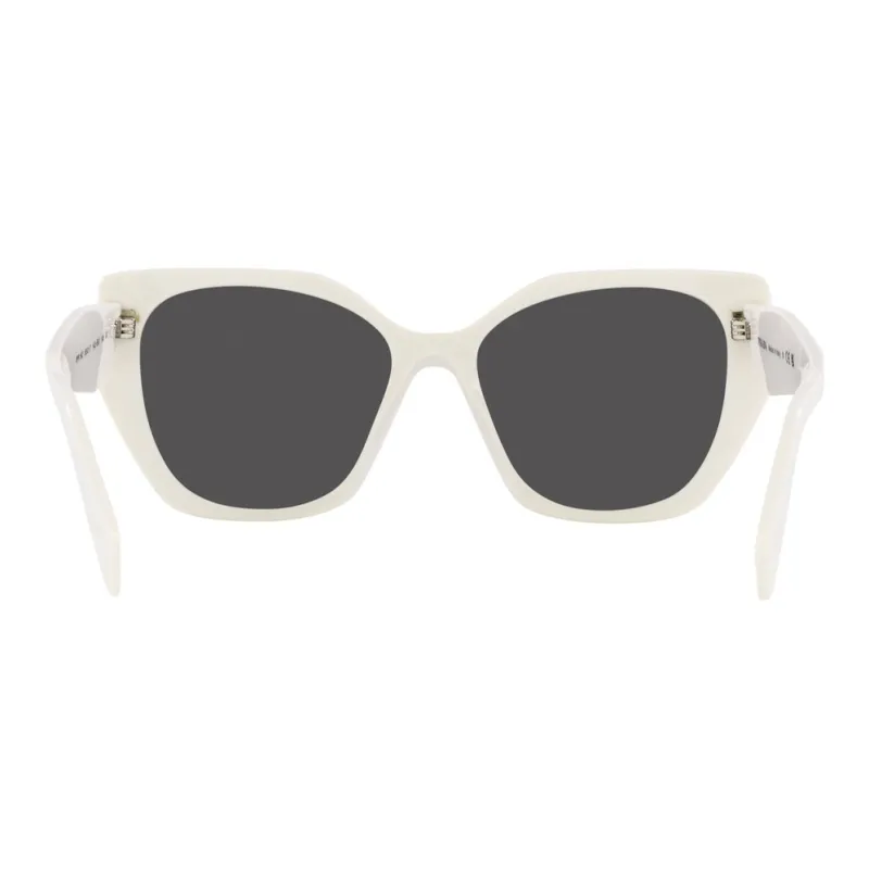 PRADA Plastic Irregular Shape Sunglasses Women's White-2