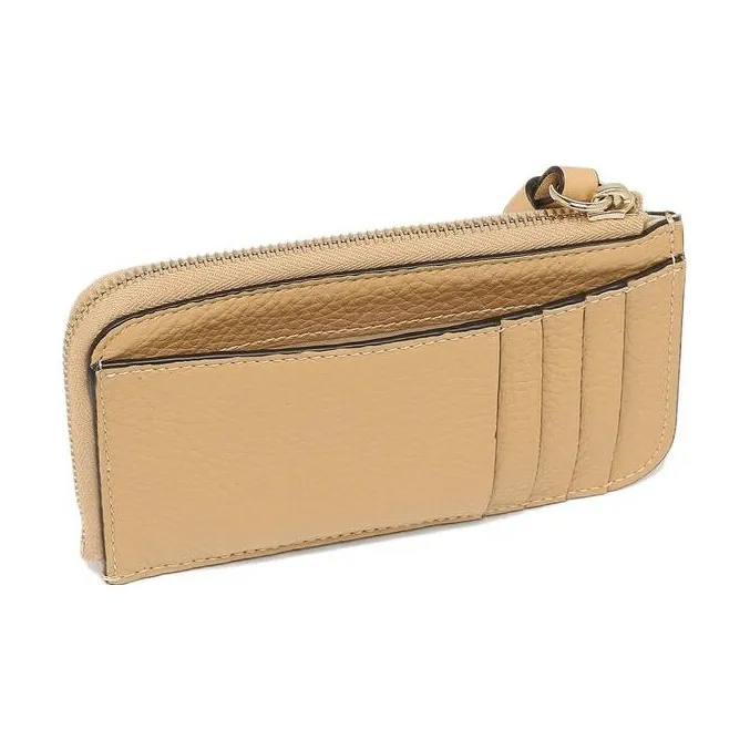 Chloe Leather Coin Purse Unisex Beige-2