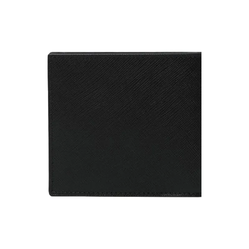 PRADA PRADA Luggage Collection Cow Leather Card Clip Wallets Men's Black-4