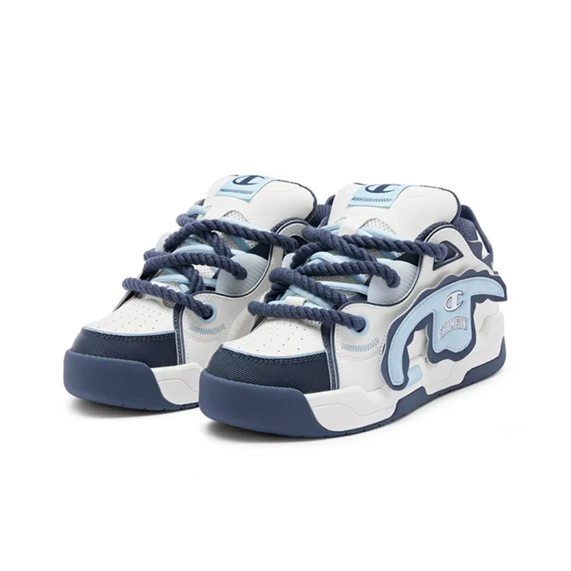 Champion TronSkateV1 Low Top Skateboard Shoes Men's Milk White/Glacier Blue-2