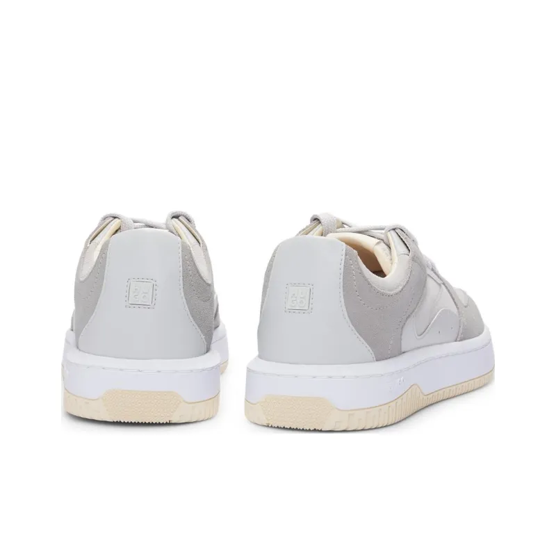 HUGO BOSS Wear-Resistant Low-Top Skateboard Shoes Women's Gray White-3