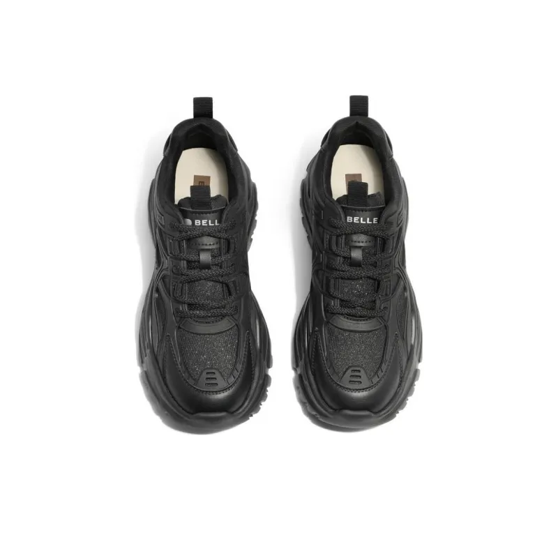 BELLE Abrasion-Resistant Slip-Resistant Low-Top Chunky Sneakers Women's _Nsec Beige Black-3