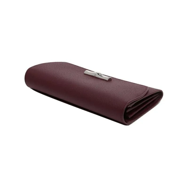 LONGCHAMP Leather Wallet Women's Plum-3