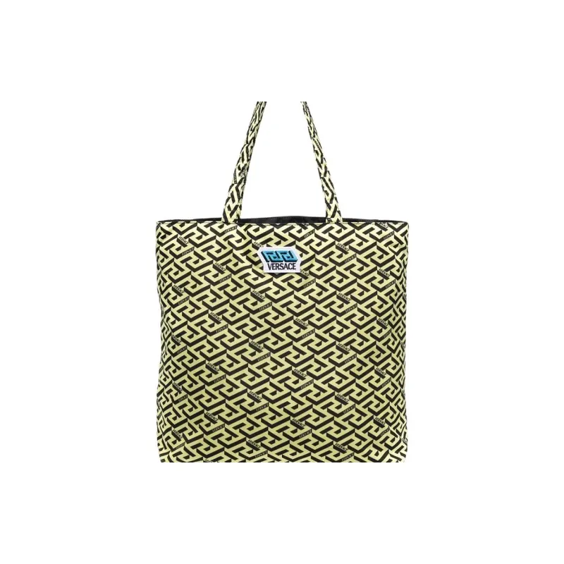 VERSACE VERSACE Calfskin Handbag Unisex Yellow-3