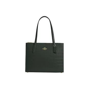 COACH Cow Leather Tote Bag, Shopping Bag, Leather Handbag, Shoulder Bag Women's Amazon Green