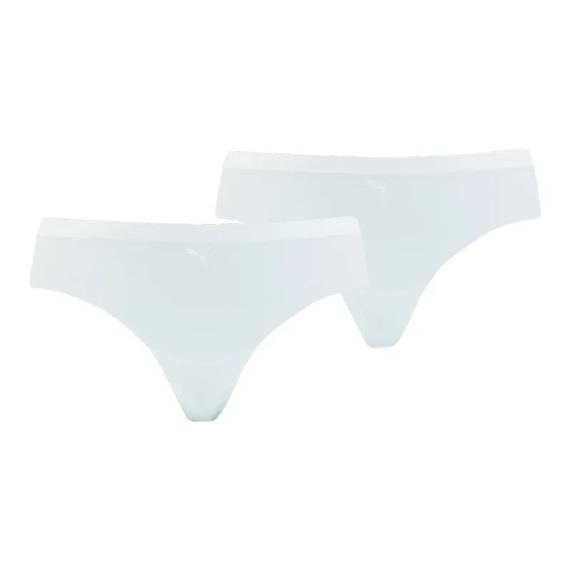 PUMA Women's Seamless String 2 Pack Underpants Women's 2 Pack White-0