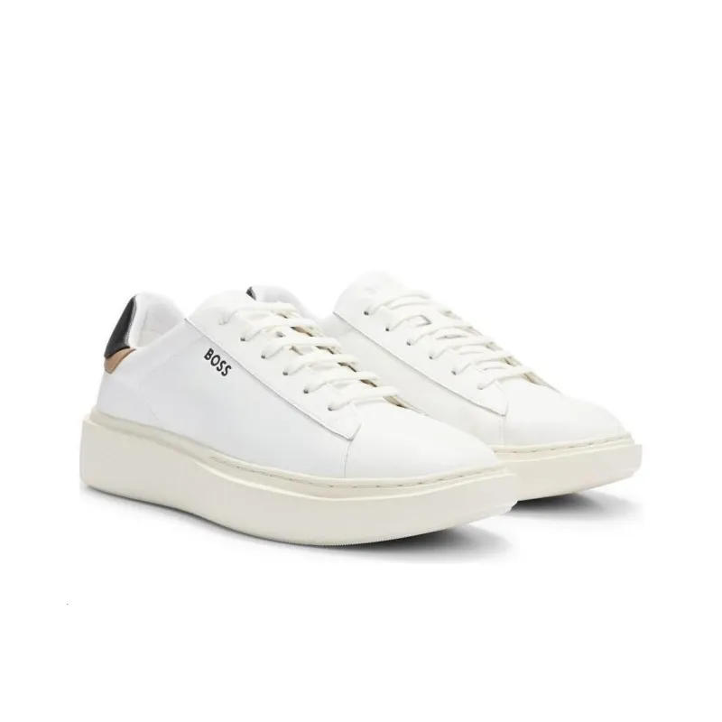 HUGO BOSS Wear-Resistant Low-Top Skateboard Shoes Women's White-3