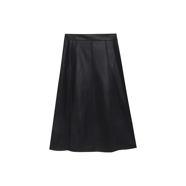 HAPG Leather Long Skirts Women's-1