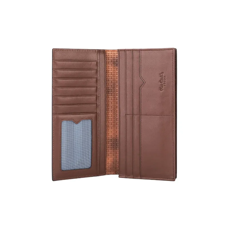 PIERRE CARDIN Cow Leather Card Holder, Wallet Regular Men's Brown/Black Gray-2