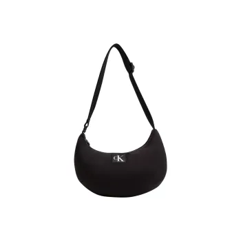 CALVIN KLEIN Fabric Shoulder Bag Medium Size Women's Space Black