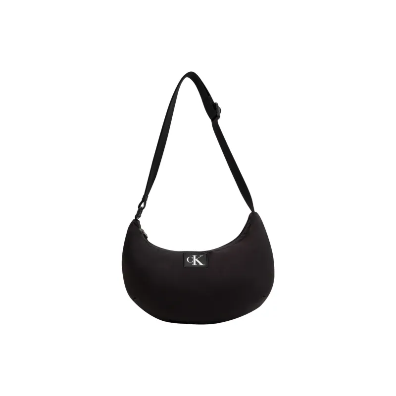 CALVIN KLEIN Fabric Shoulder Bag Medium Size Women's Space Black-0