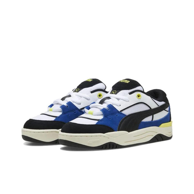 PUMA 180 Leather 180 Slip Resistant Low Top Skateboard Shoes Unisex Blue White Black-2