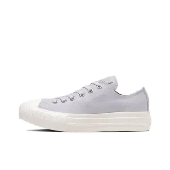 Converse All Star Light Anti Slip Wear Resistant Low Top Canvas Shoes Women's Silver White Japan Version