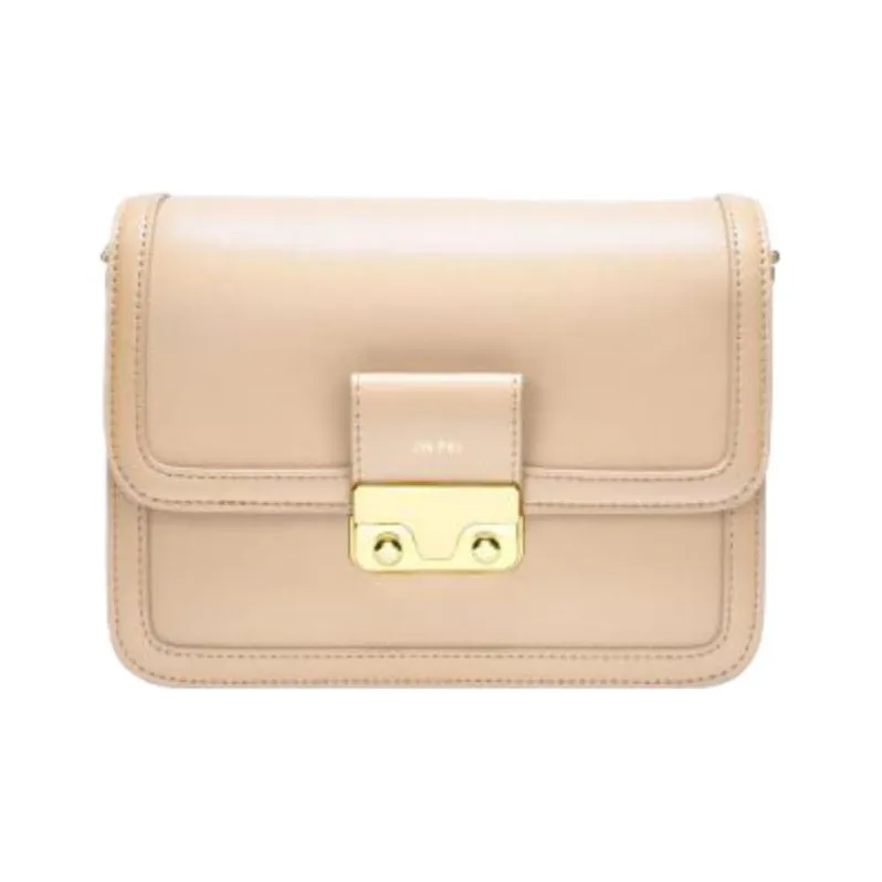 JW PEI Leather Tofu Bag Small Square Bag Shoulder Bag Crossbody Bag Women's Apricot/Ecru/Black-0