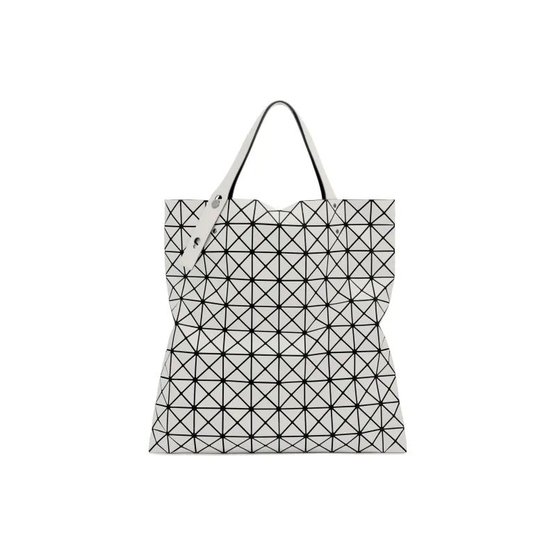 ISSEY MIYAKE Prism Artificial Leather Tote Bag, Shopping Bag, Handbag Unisex Light Gray-1
