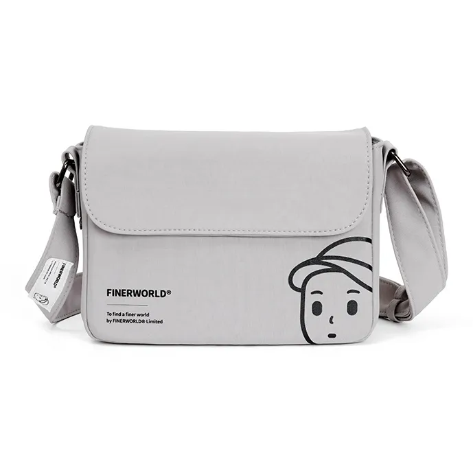 Finerworld Nylon Messenger Bag, Crossbody Bag Regular Unisex Solid Color-2
