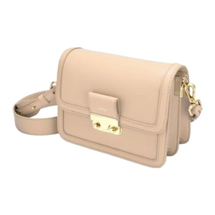 JW PEI Leather Tofu Bag Small Square Bag Shoulder Bag Crossbody Bag Women's Apricot/Ecru/Black-1