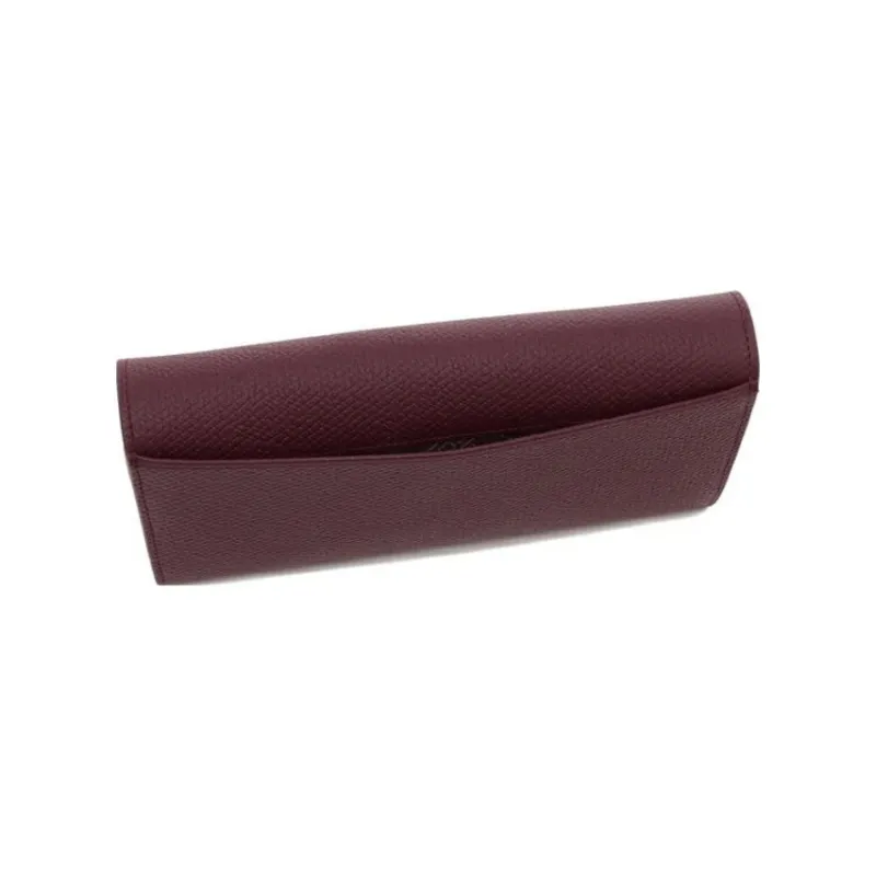 LONGCHAMP Leather Wallet Women's Plum-2
