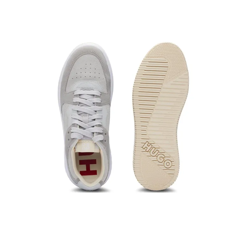 HUGO BOSS Wear-Resistant Low-Top Skateboard Shoes Women's Gray White-4