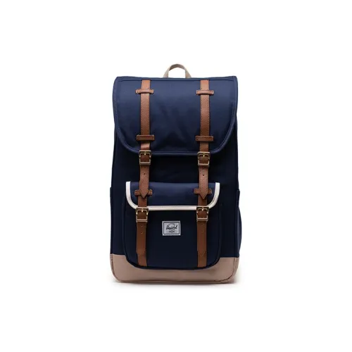 Herschel Recycled Material Backpack Large Size Unisex Navy Blue