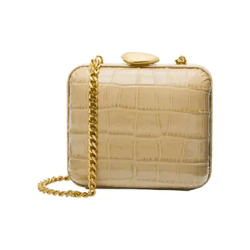 MICHAEL KORS Tina Crocodile Embossed Leather Crossbody Bag Mini Women's Sand Dune