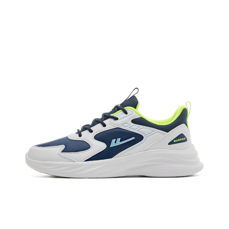 Warrior Cushioned Anti Slip And Wear Resistant Lightweight Low Top Running Shoes Men's Dark Blue Beige-0