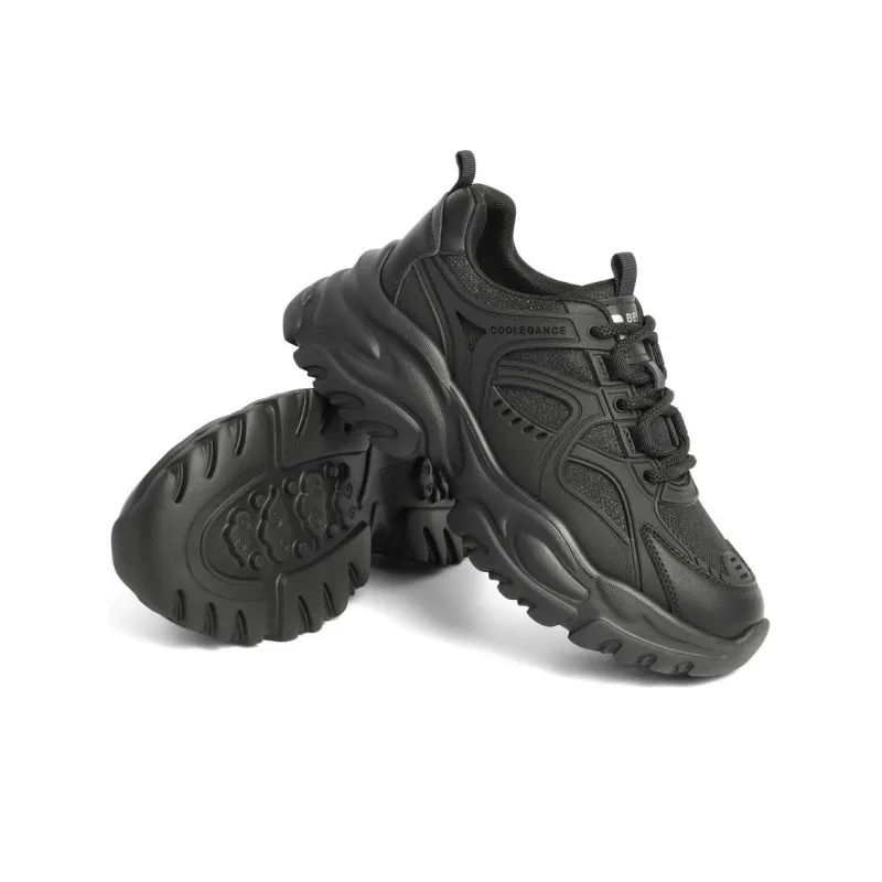 BELLE Abrasion-Resistant Slip-Resistant Low-Top Chunky Sneakers Women's _Nsec Beige Black-4