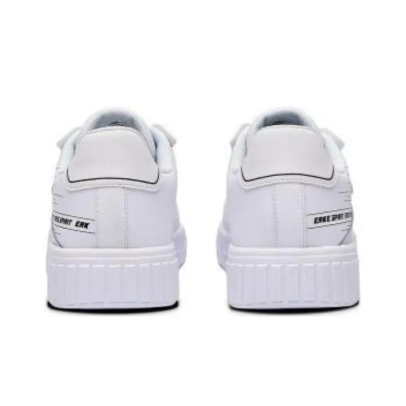 Erke War Song Slip Resistant Cushioning Wear Resistant Low Top Skateboard Shoes Men's White-3