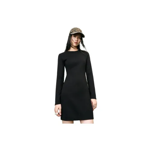 URBAN REVIVO Long-Sleeved Dresses Women's Jet Black