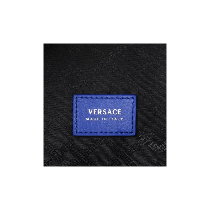 VERSACE Nylon Backpack Men's White Navy Blue-4