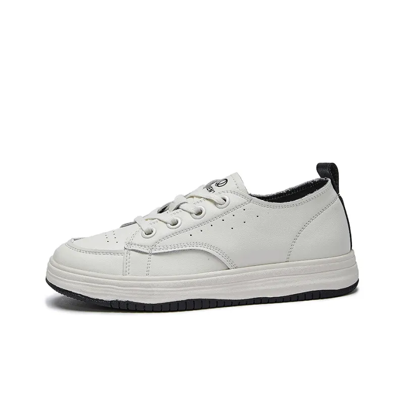 LAORENTOU Durable Lightweight And Breathable Low Top Skateboard Shoes 2.5cm Women's Ecru-0