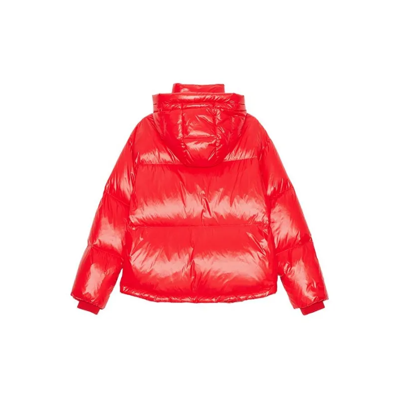 Ed Hardy FW23 Down Jacket Women's Warm Fluorescent Rose Red-1