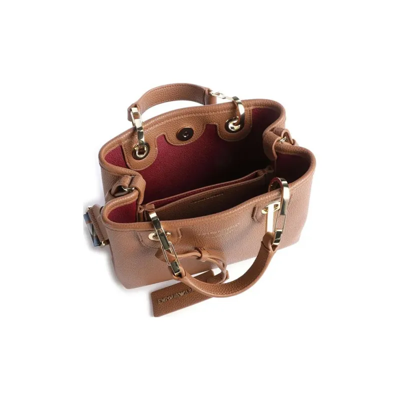 EMPORIO ARMANI MyEA Series Polyurethane Shoulder Bag Crossbody Bag Handbag Women's Brown-4