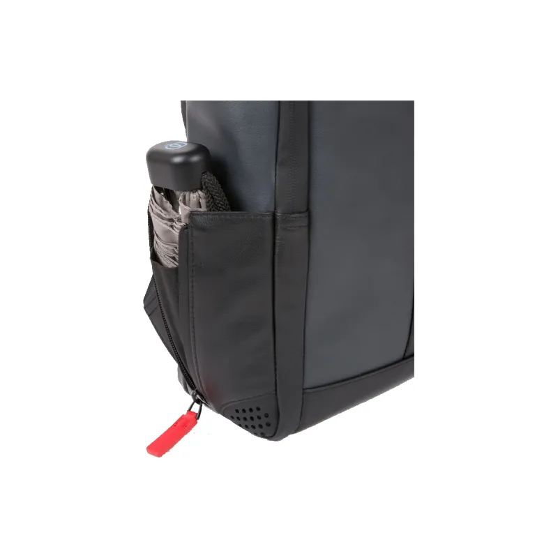 PIQUADRO Leather Backpack Regular Unisex Gray/Black-3