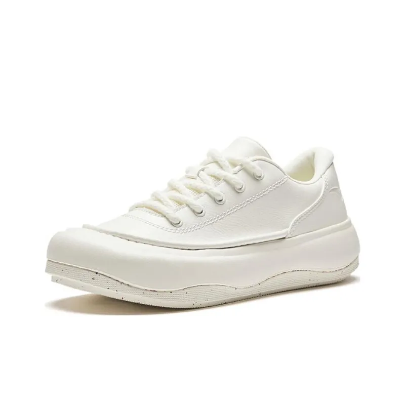 Anta Donut Abrasion Resistant Breathable Low Top Skateboard Shoes Women's Beige-2