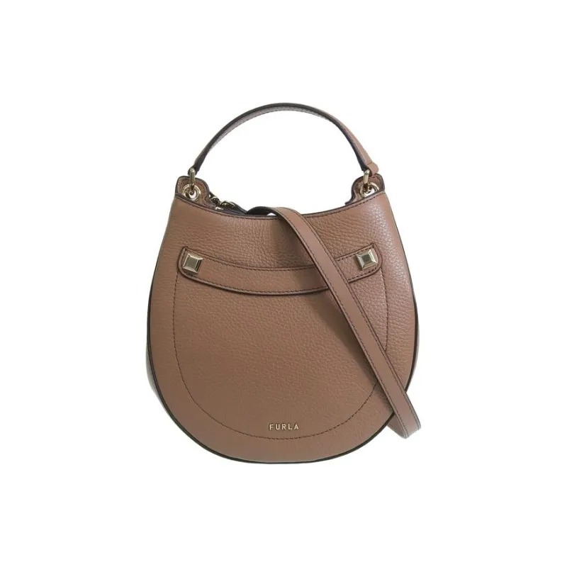 Furla Leather Shoulder Bag, Crossbody Bag, Handbag Women's Caramel-0